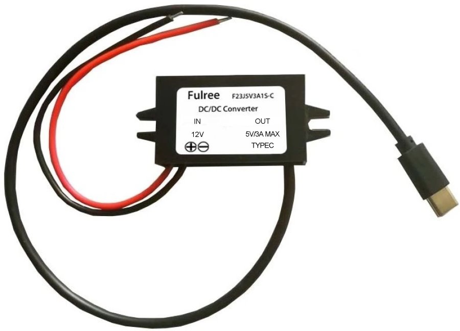 Conexpro step-down voltage converter with USB-C, input 12V, output 5V/3A, 15W