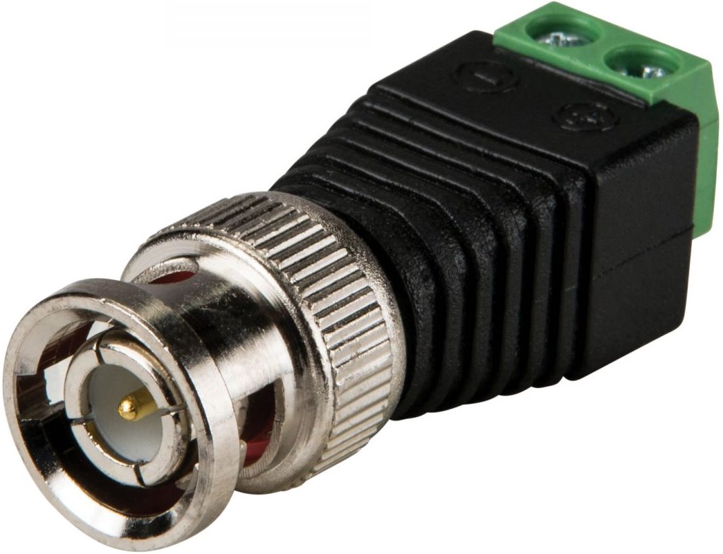Conexpro BNC connector to 2-wire terminal block adapter, male