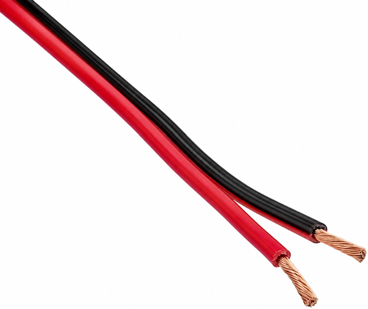 Conexpro DC cable red/black twin copper, 2x 1.5 mm2, 16 AWG, sold by the meter