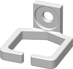 Conexpro kit of 4 rackmount plastic cable management ring 37 x 39mm, white