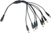 Conexpro DC power splitter, 8x male, 1x female